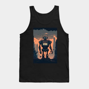 Giant futuristic robot attacking the city Tank Top